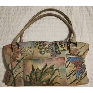 Anuschka Butterfly Handbag Purse Rare Vintage Beautiful Signed
